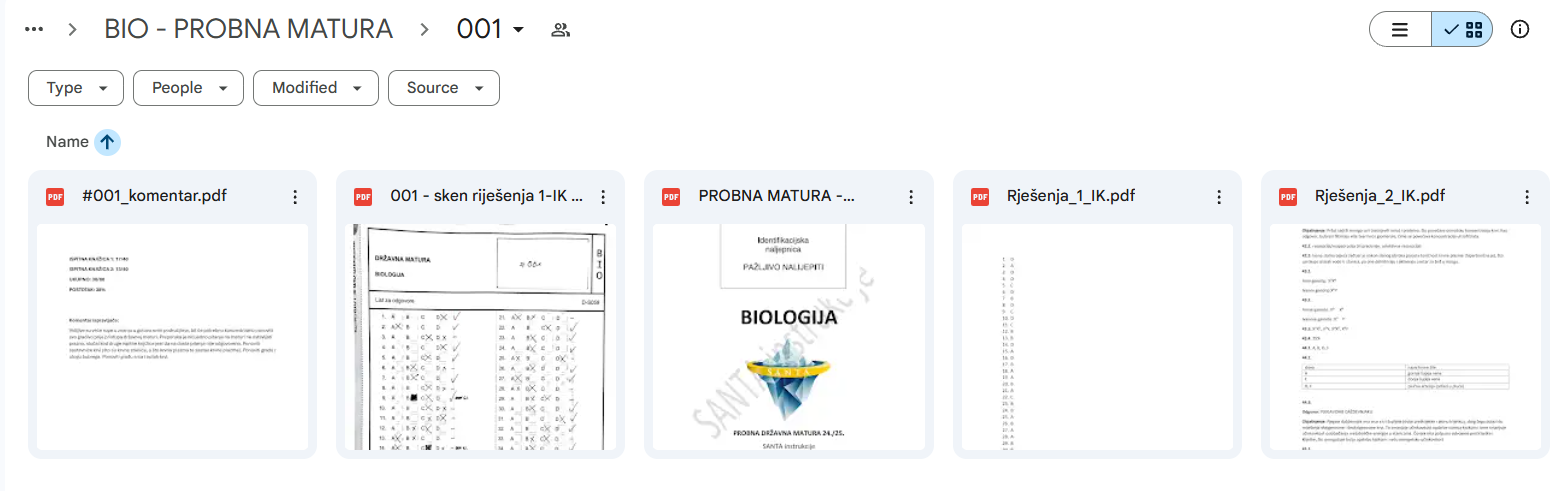 Biologija - primjer probne mature